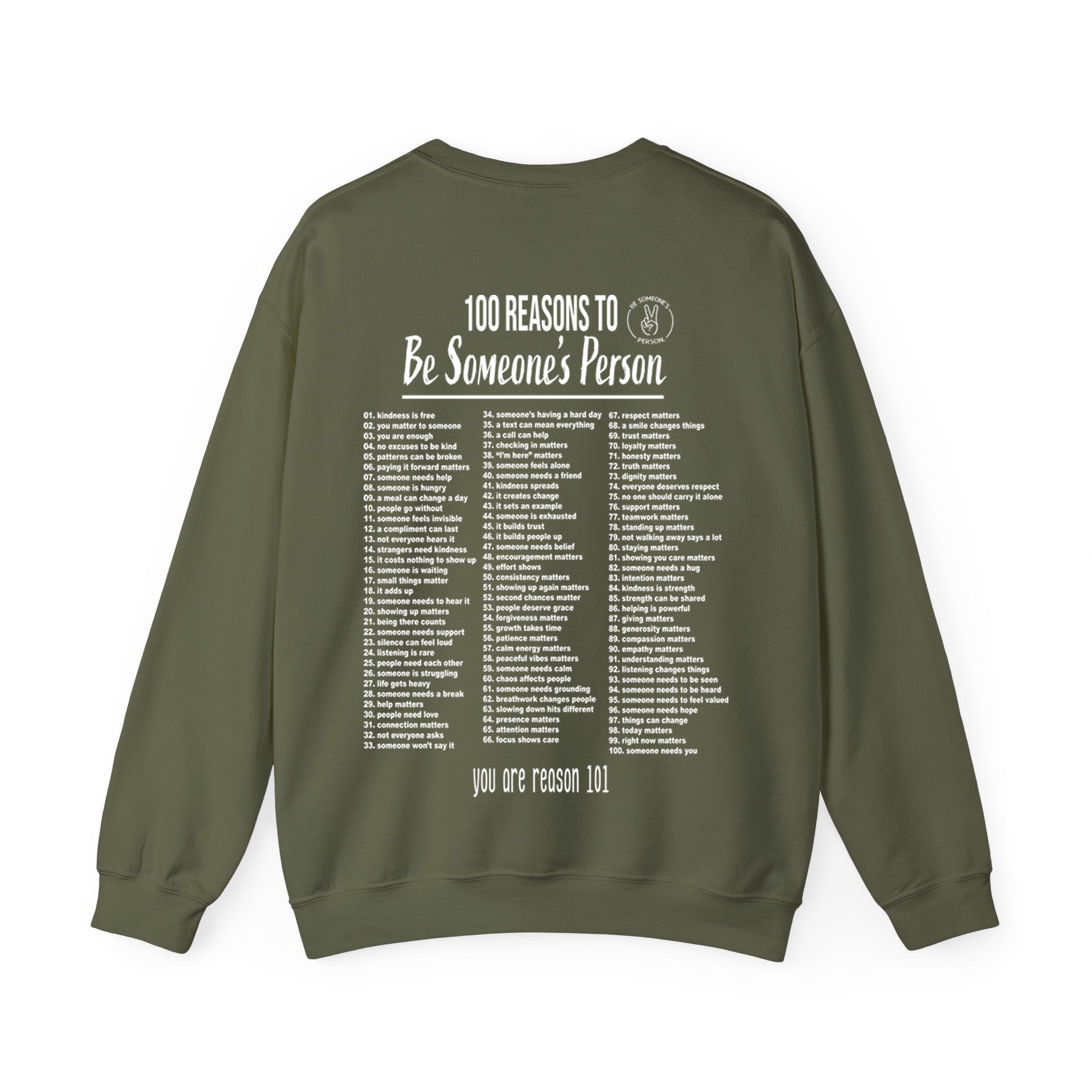 100 razones para ser el "person" de alguien (sudaderas estampadas en la espalda)