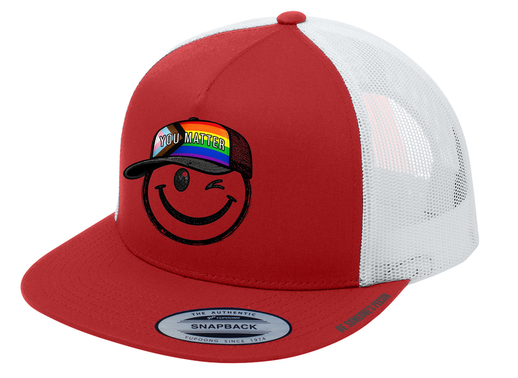 You Matter Smiley Trucker Hats - LGBTQ+ Pride