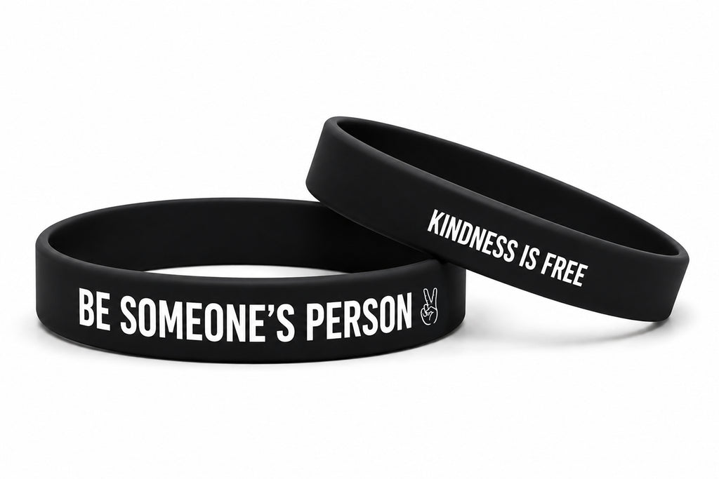 4 Pack- Be Someone's Person Kindness Is Free Silicone Wristbands