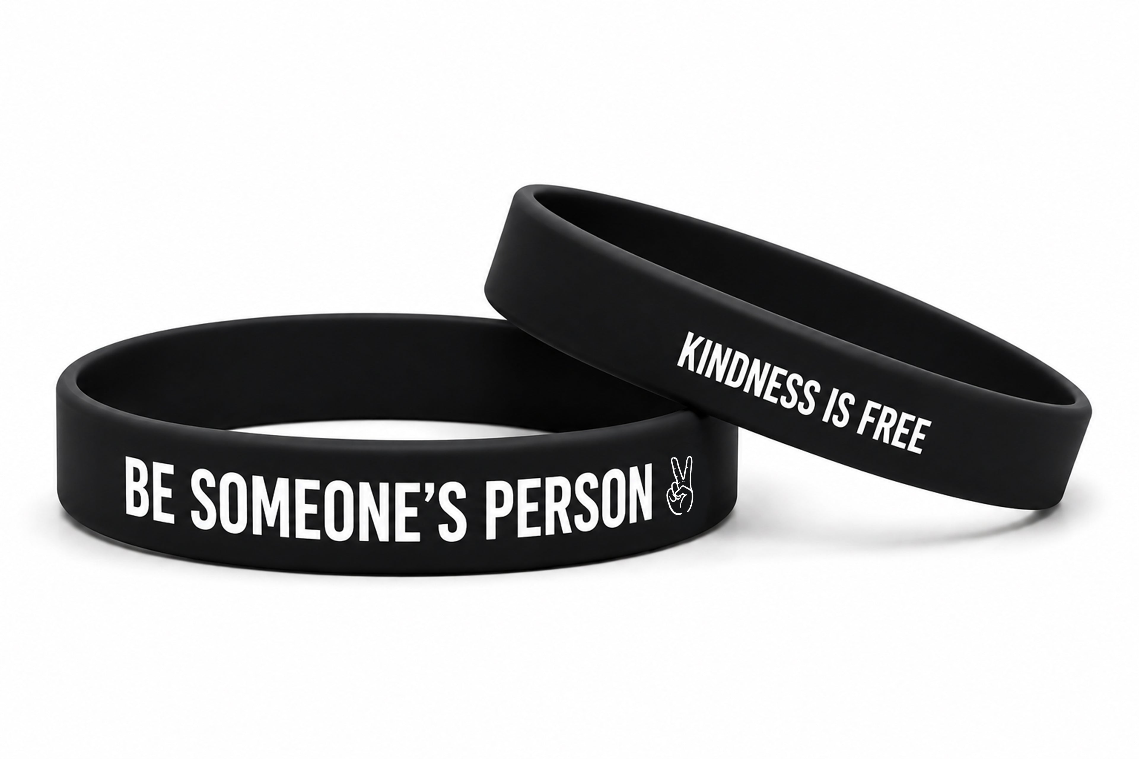 4 Pack- Be Someone's Person Kindness Is Free Silicone Wristbands