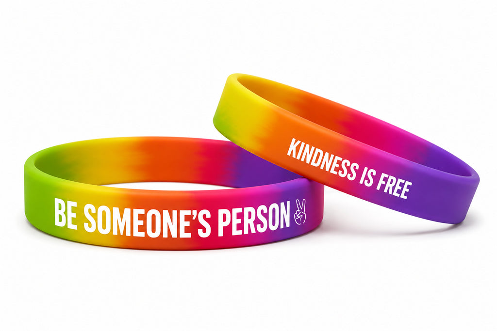 4 Pack- Be Someone's Person Kindness Is Free Silicone Wristbands