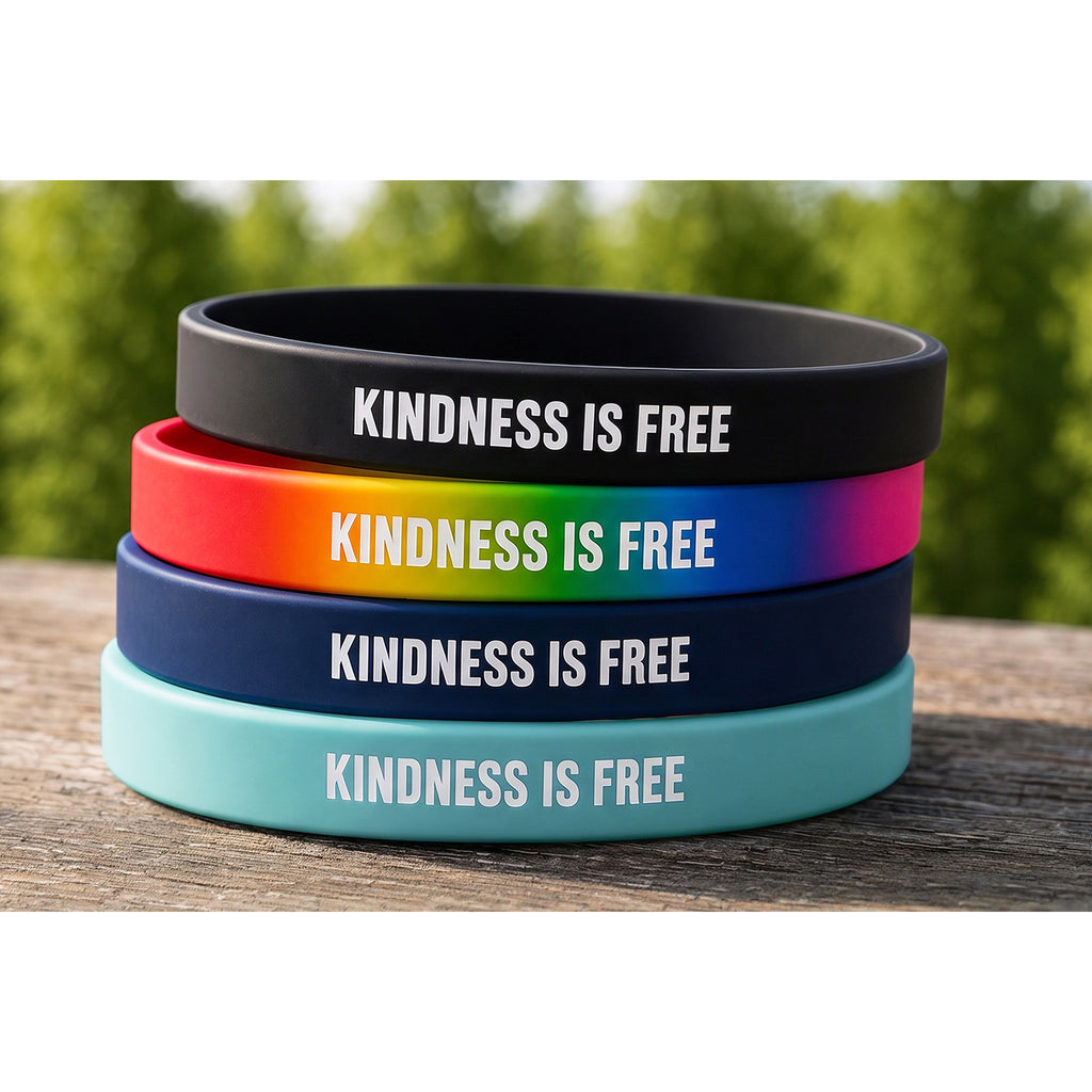 Be Someone's Person Kindness Is Free Silicone Wristband (4 Color Options)