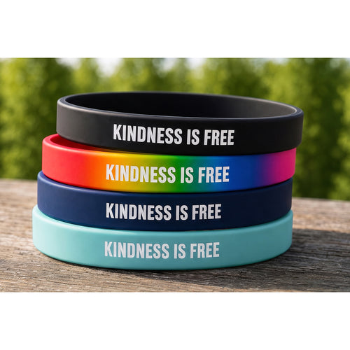 4 Pack- Be Someone's Person Kindness Is Free Silicone Wristbands