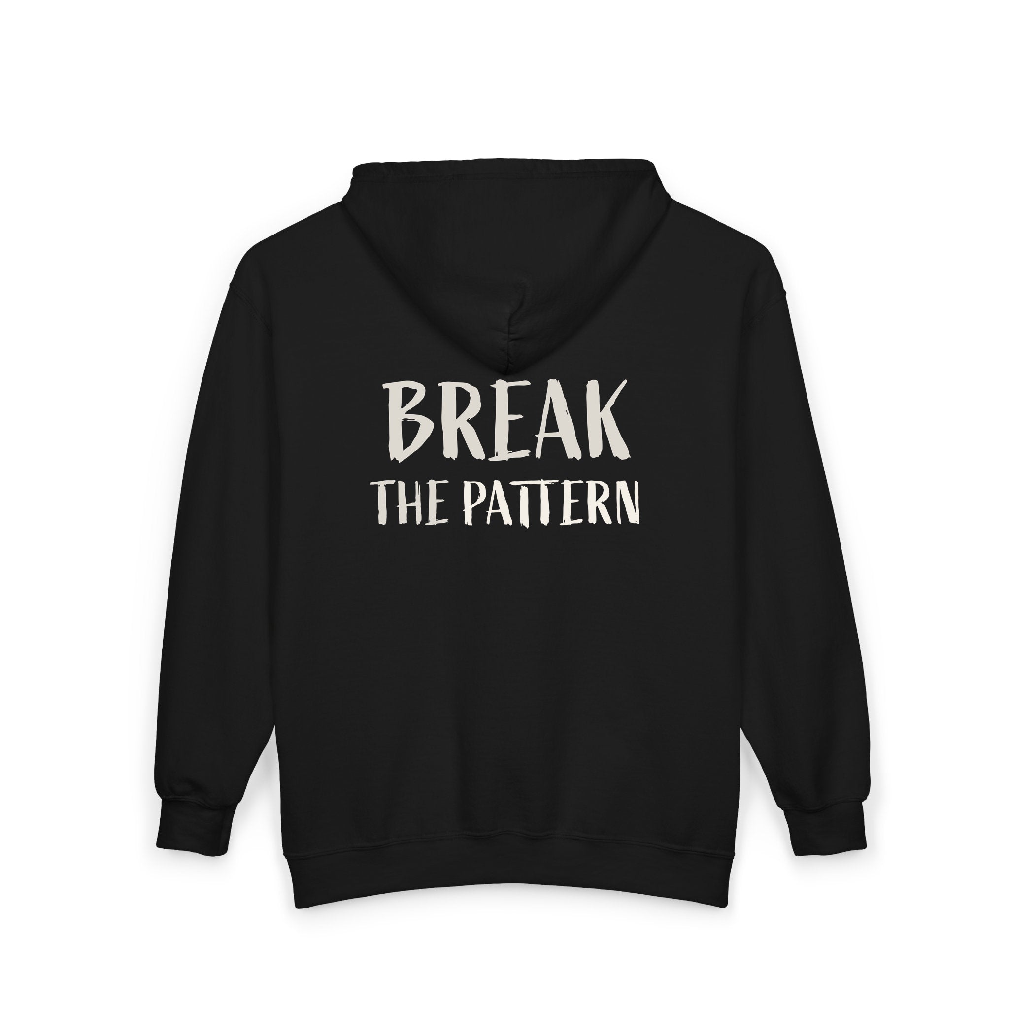 Sudaderas con capucha y cremallera de la colección Break The Pattern - frontal y trasera
