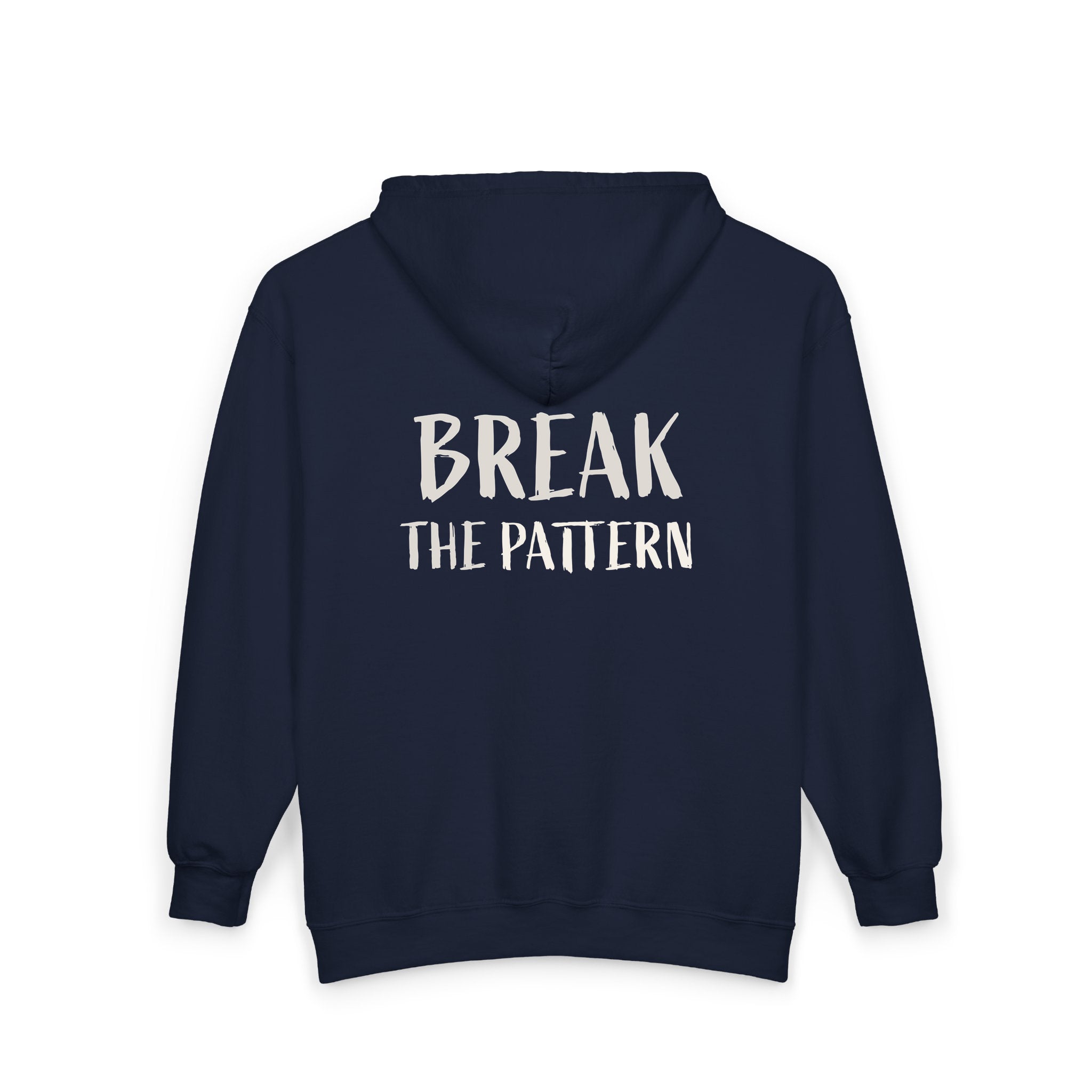 Sudaderas con capucha y cremallera de la colección Break The Pattern - frontal y trasera