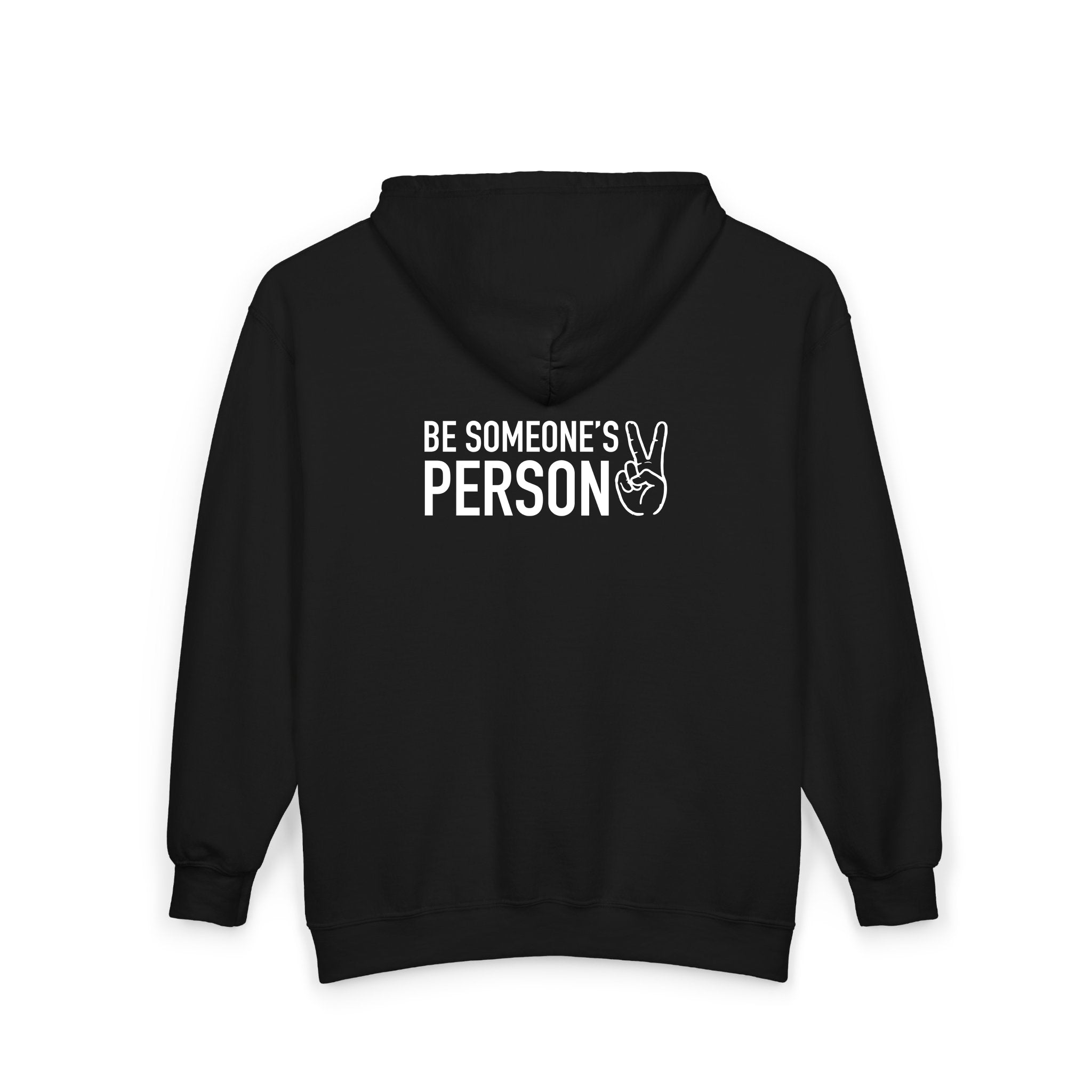 Be Someone's Person Block Zip Hoodies - front & back