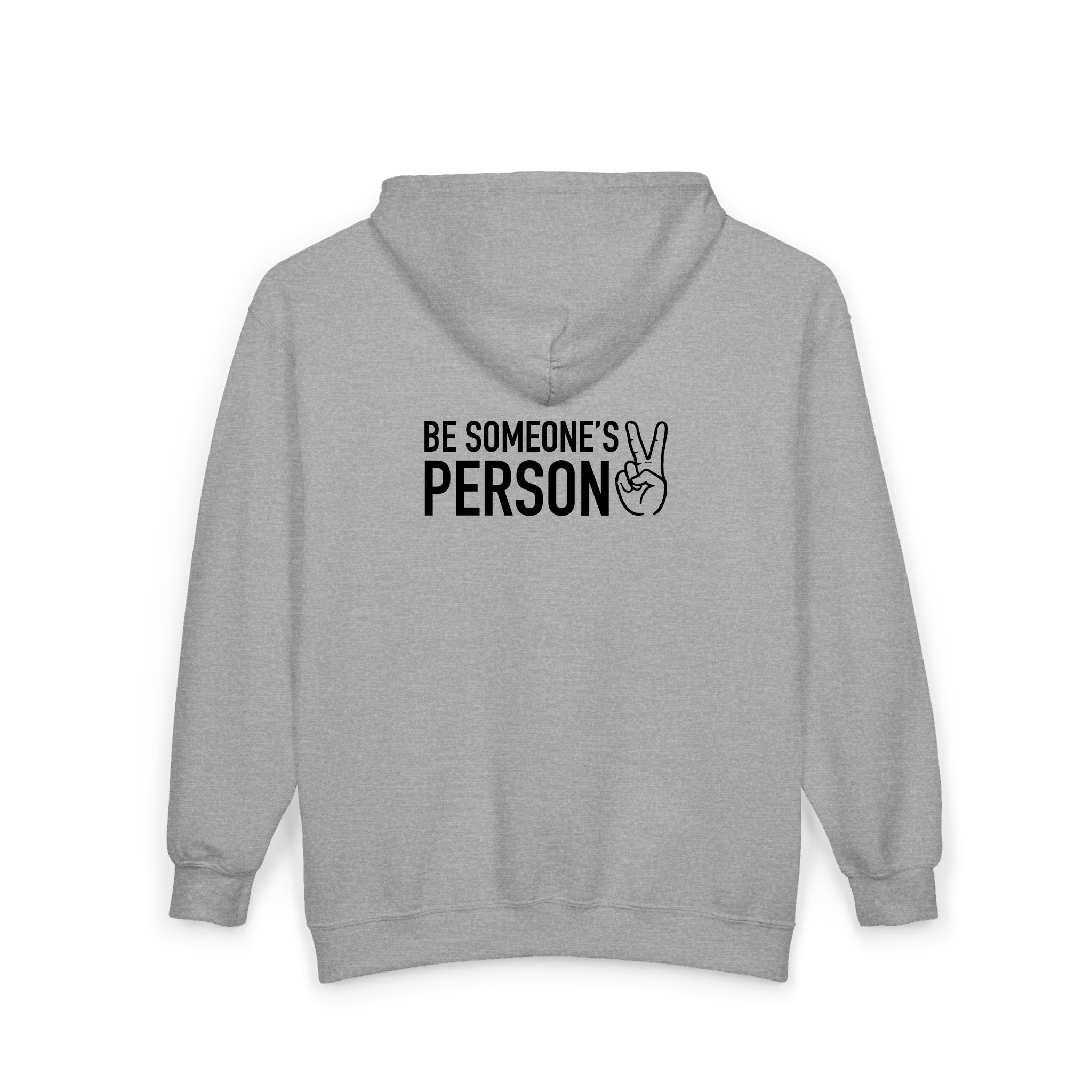 Be Someone's Person Block Zip Hoodies - front & back