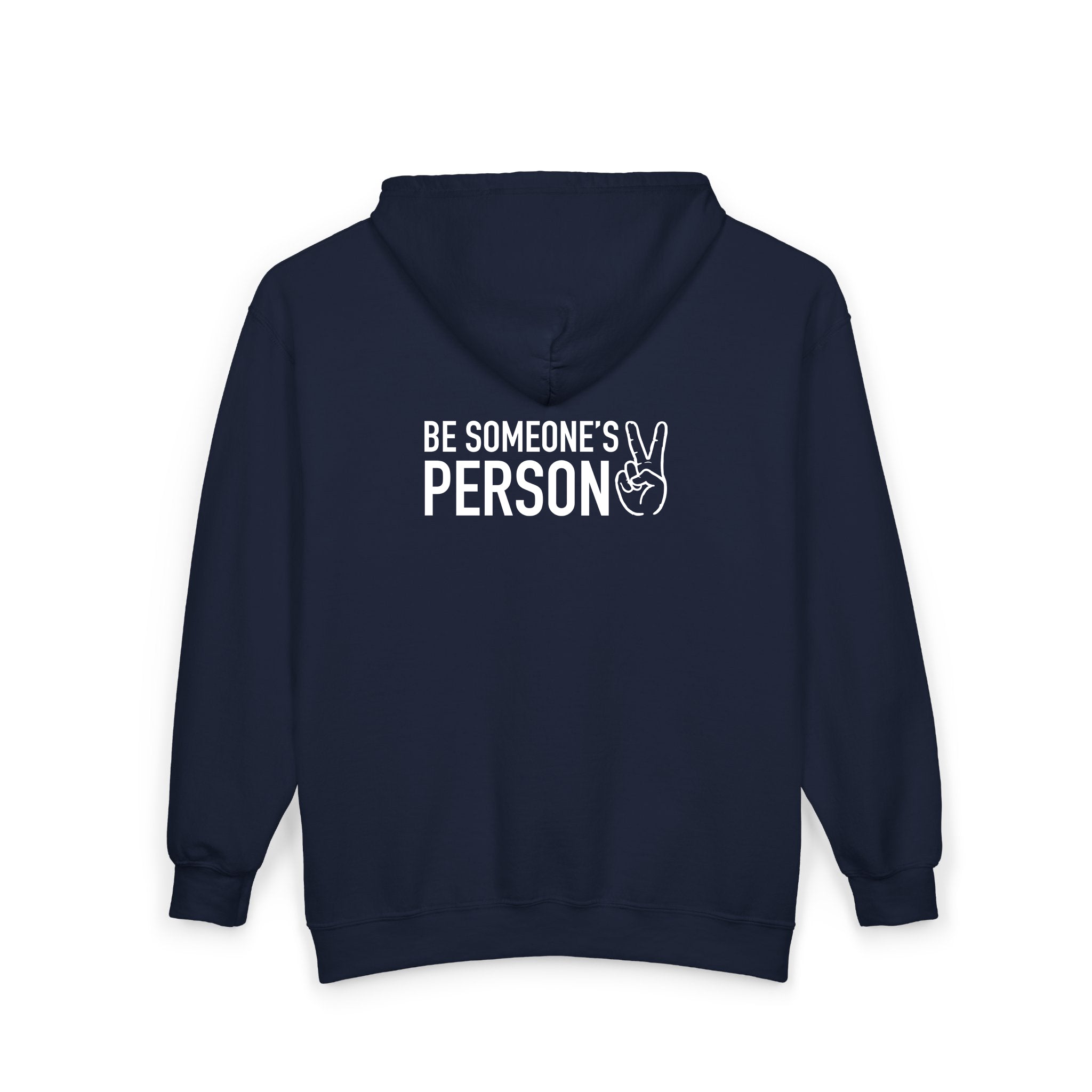 Be Someone's Person Block Zip Hoodies - front & back