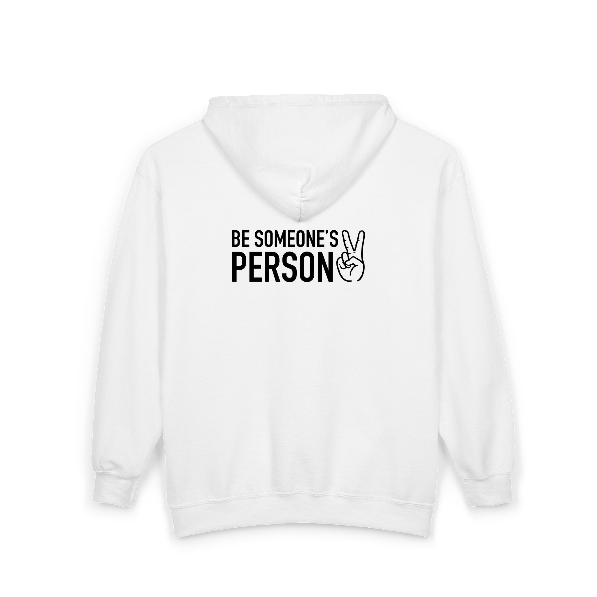 Be Someone's Person Block Zip Hoodies - front & back