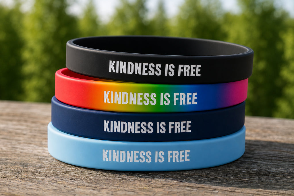 4 Pack- Be Someone's Person Kindness Is Free Silicone Wristbands