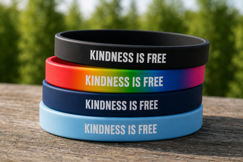 4 Pack- Be Someone's Person Kindness Is Free Silicone Wristbands