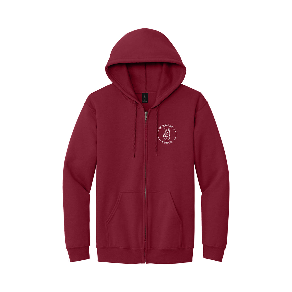 Be Someone's Person Block Zip Hoodies - front & back