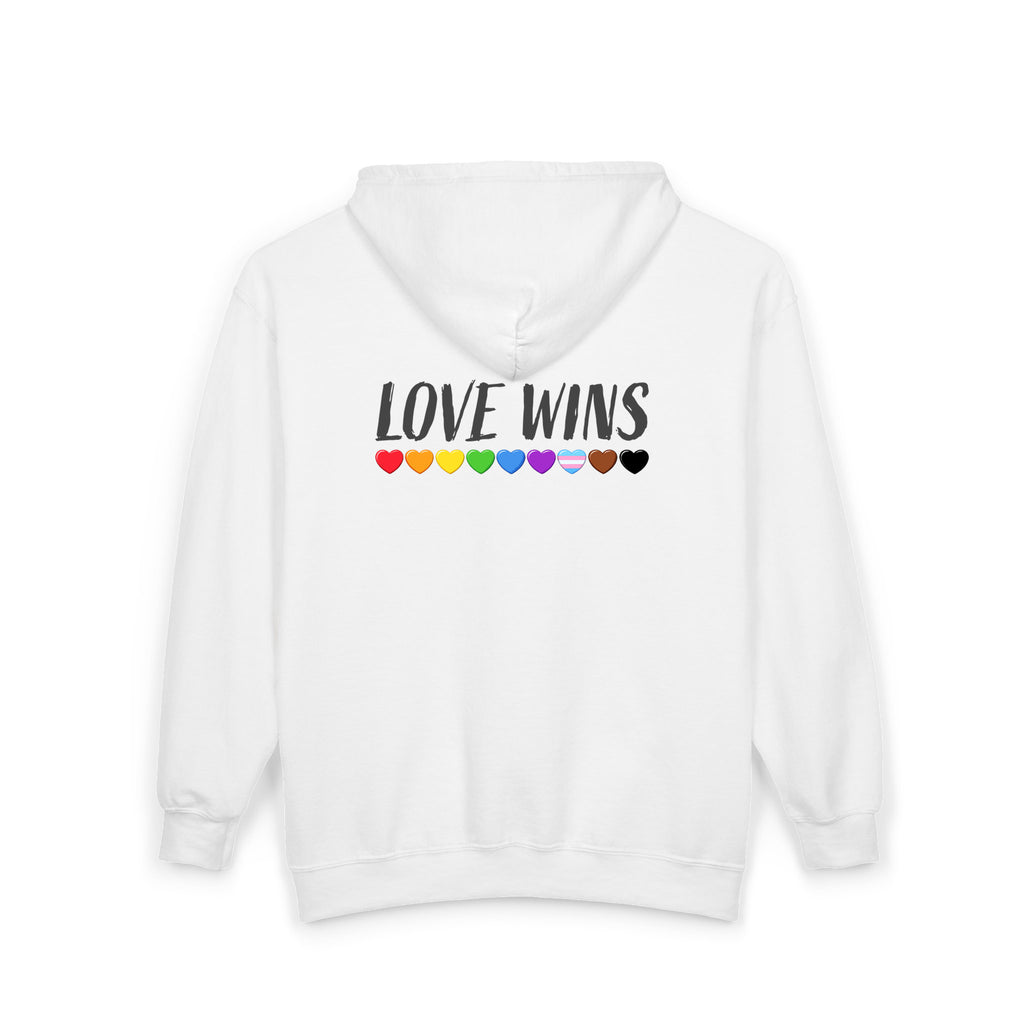Love Wins Zip Hoodies - front & back