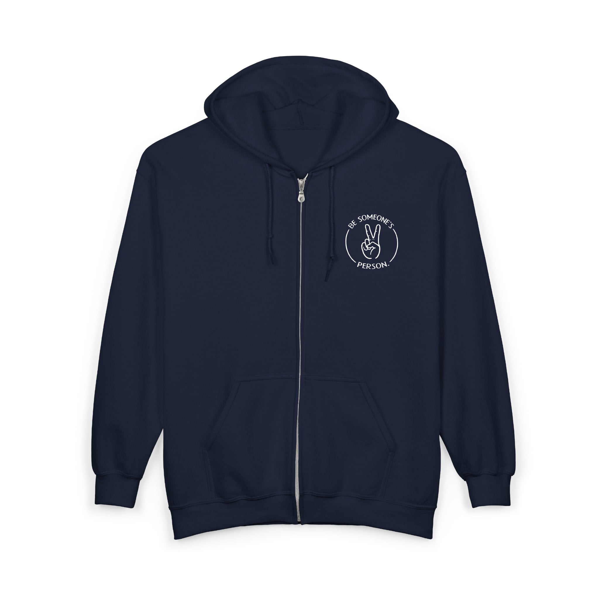 Be Someone's Person Block Zip Hoodies - front & back
