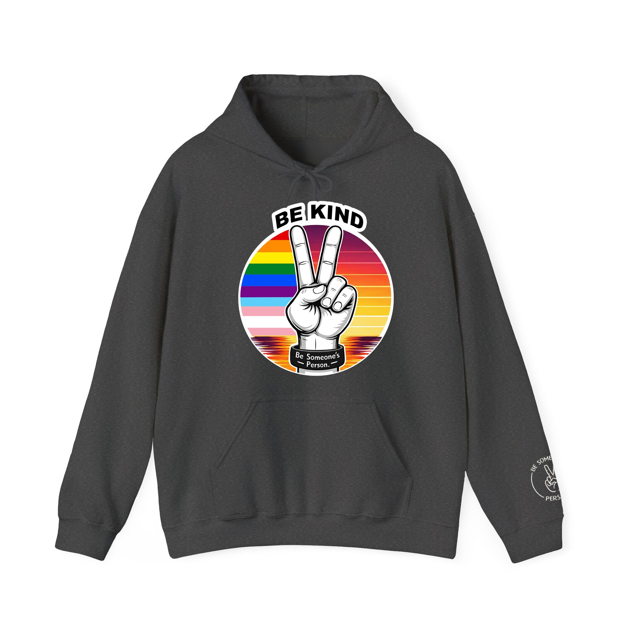 Sudaderas con capucha Be Kind con signo de la paz – Edición Pride