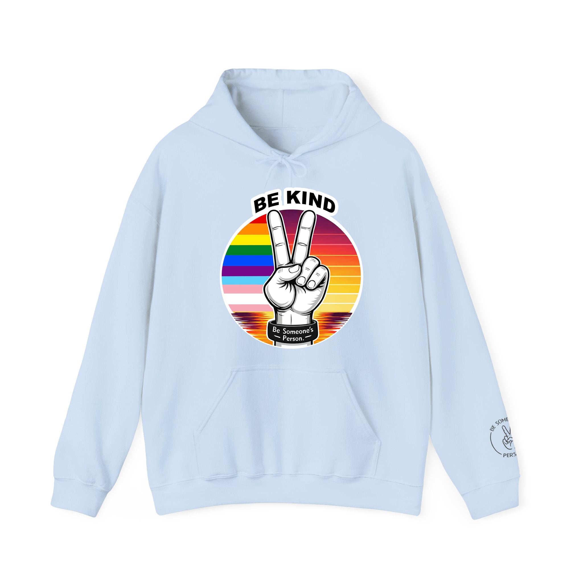 Sudaderas con capucha Be Kind con signo de la paz – Edición Pride