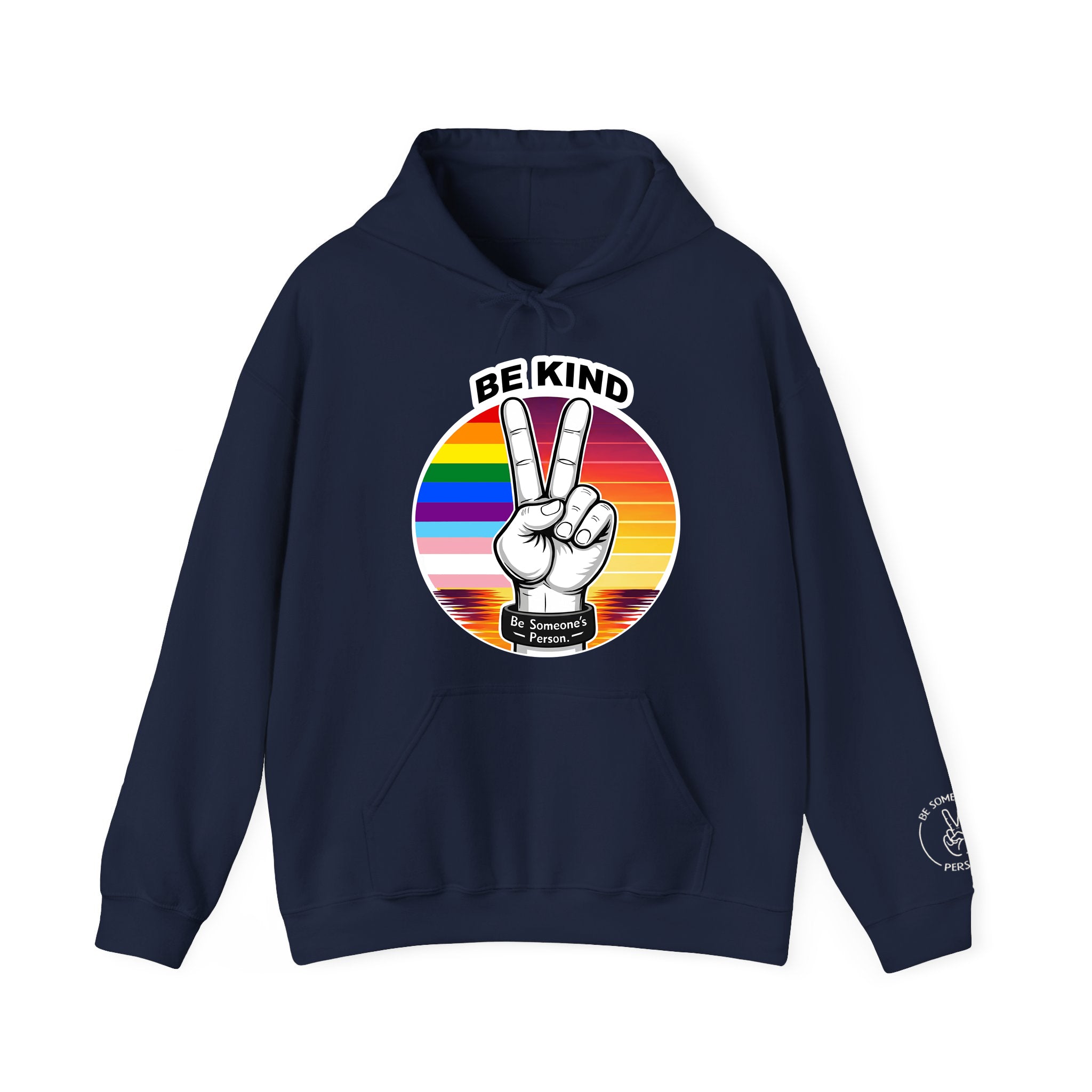 Sudaderas con capucha Be Kind con signo de la paz – Edición Pride
