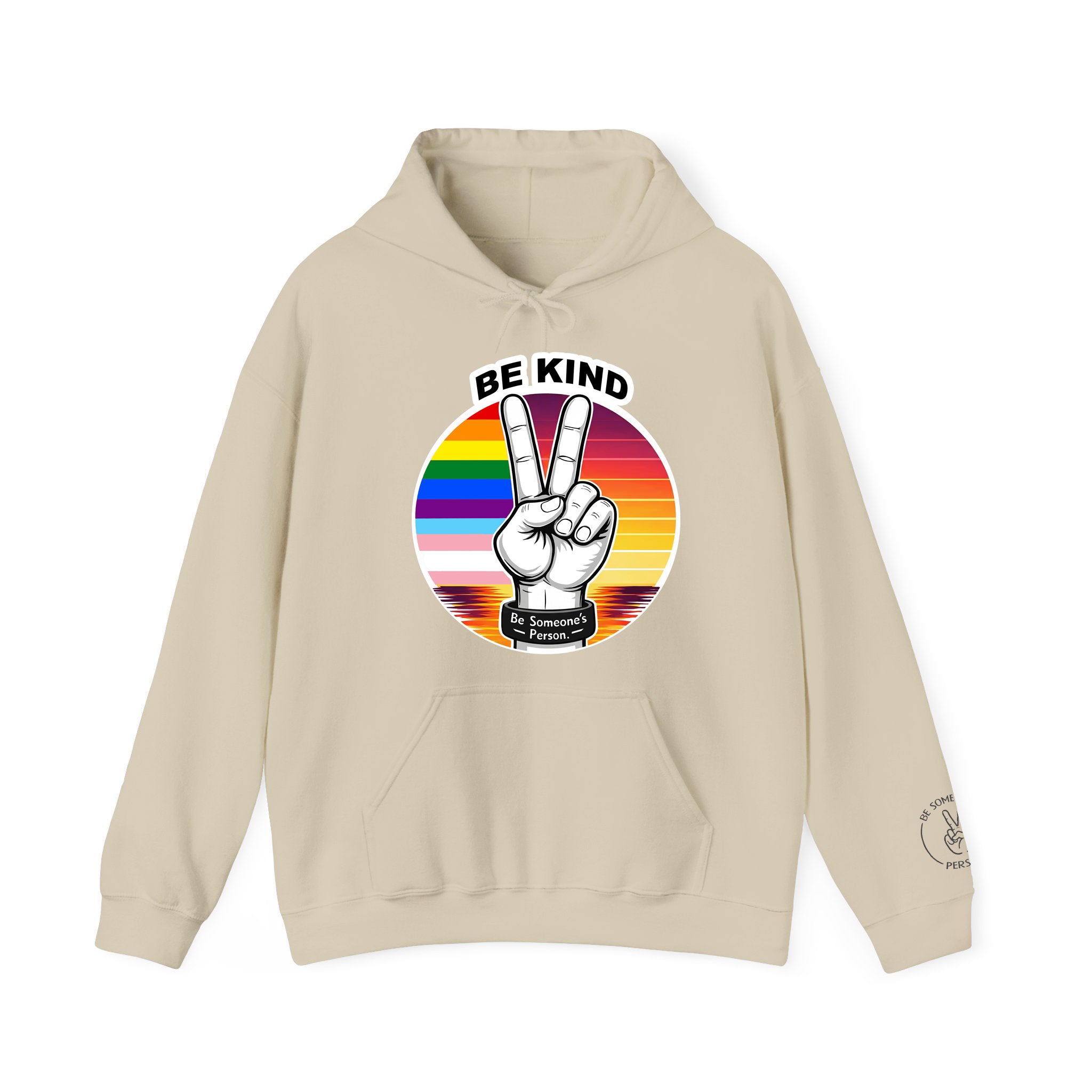 Sudaderas con capucha Be Kind con signo de la paz – Edición Pride