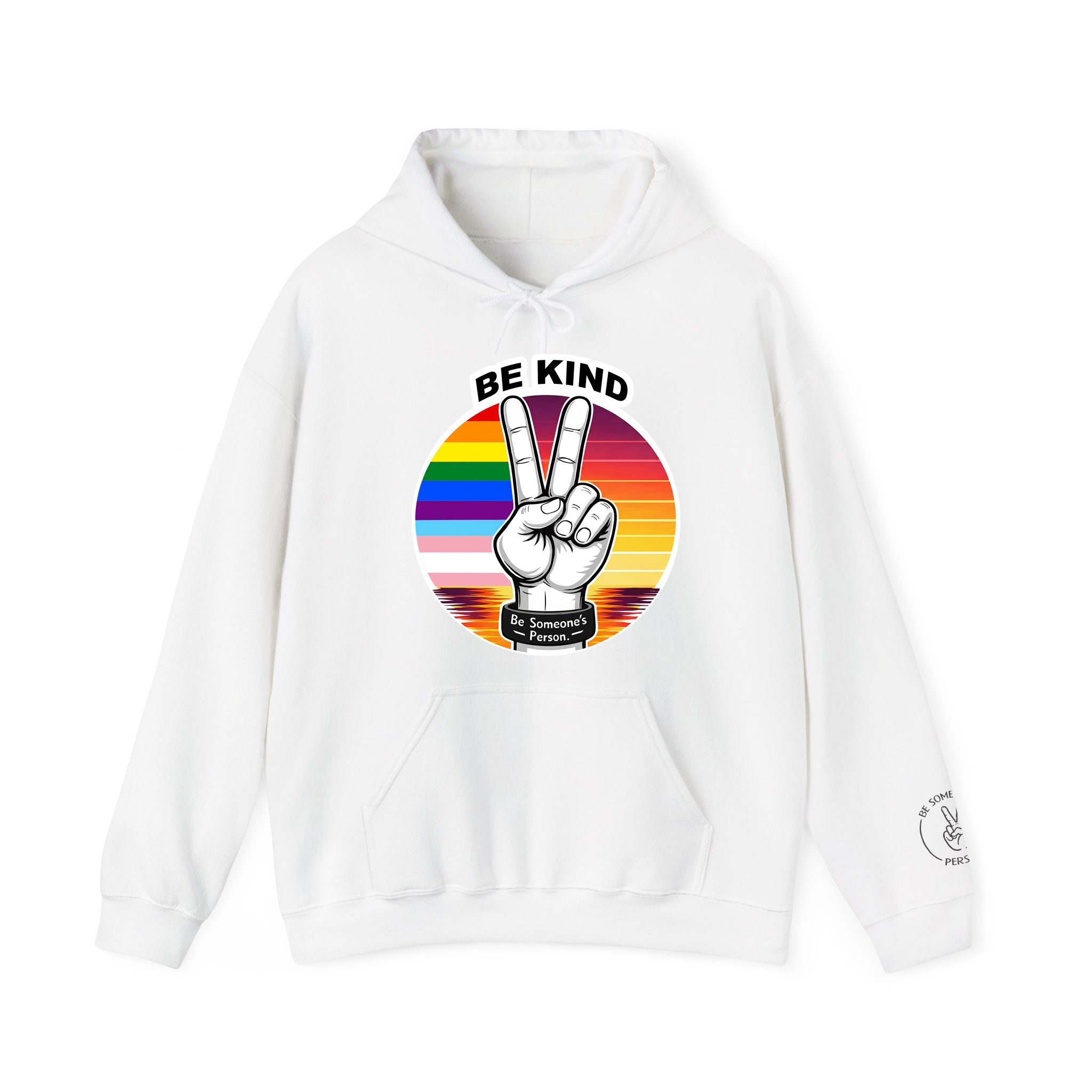 Sudaderas con capucha Be Kind con signo de la paz – Edición Pride