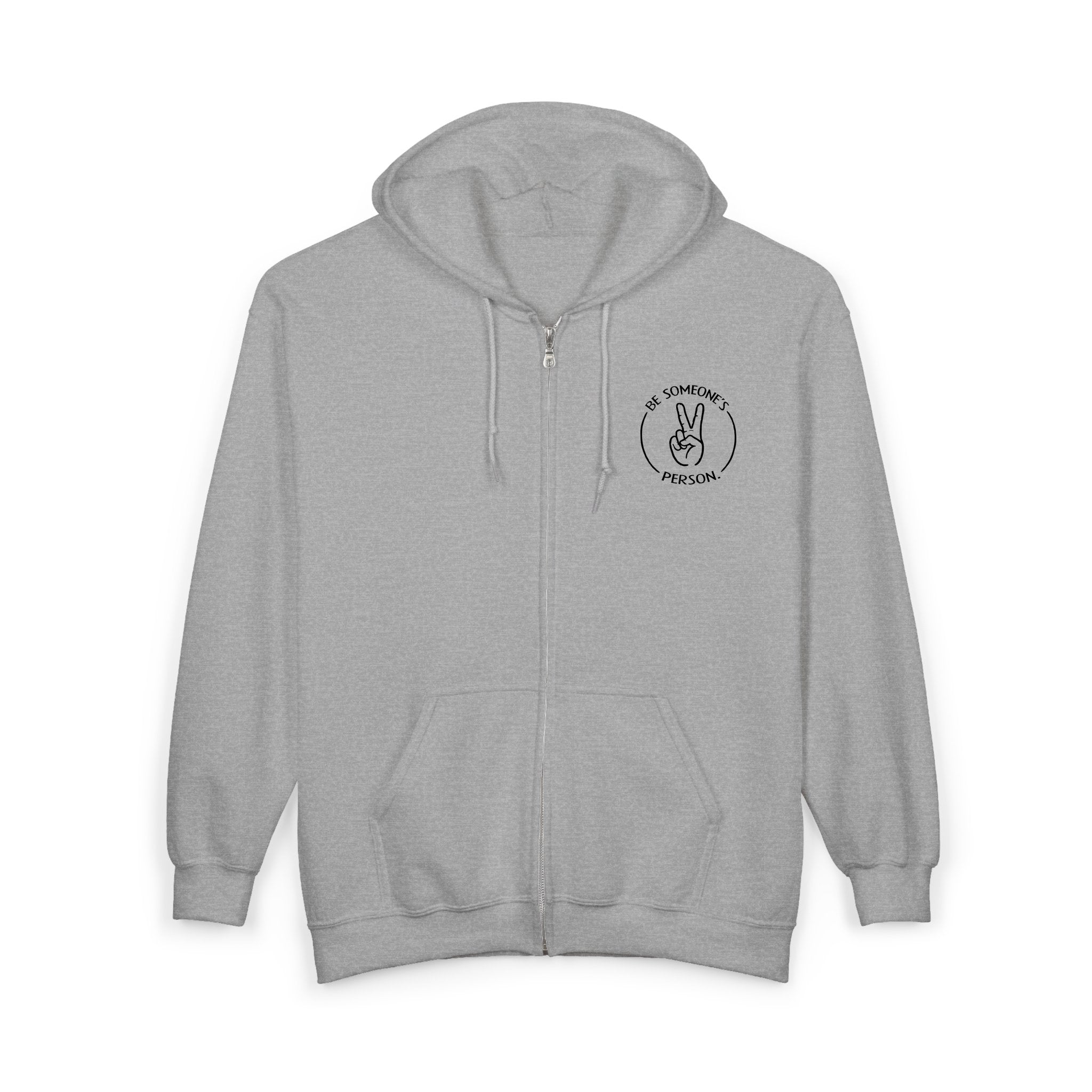 Be Someone's Person Block Zip Hoodies - front & back