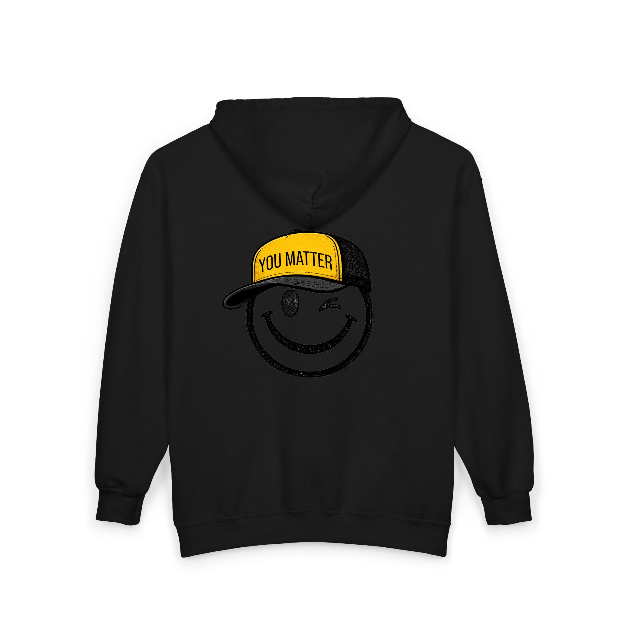 Sudaderas con capucha negras (con cremallera) - parte delantera y trasera