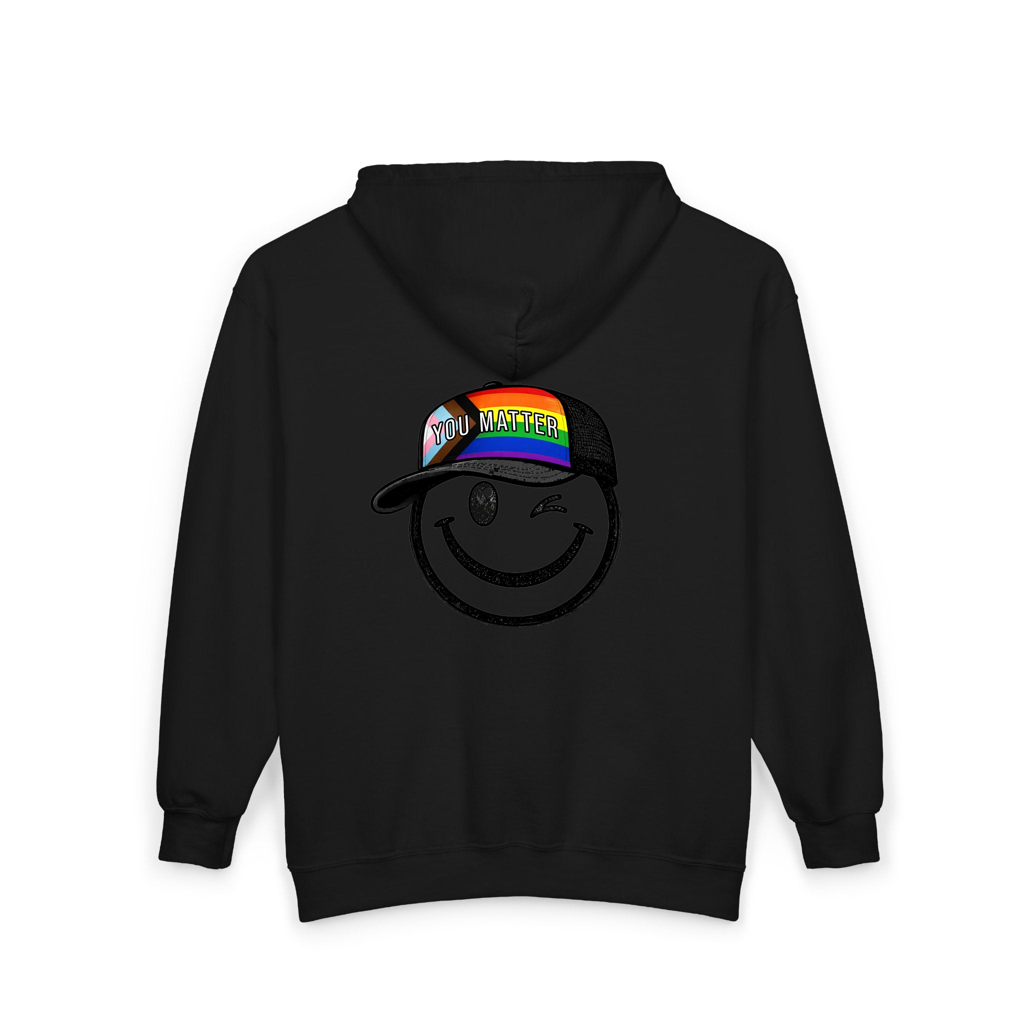 Sudaderas con capucha negras (con cremallera) - parte delantera y trasera