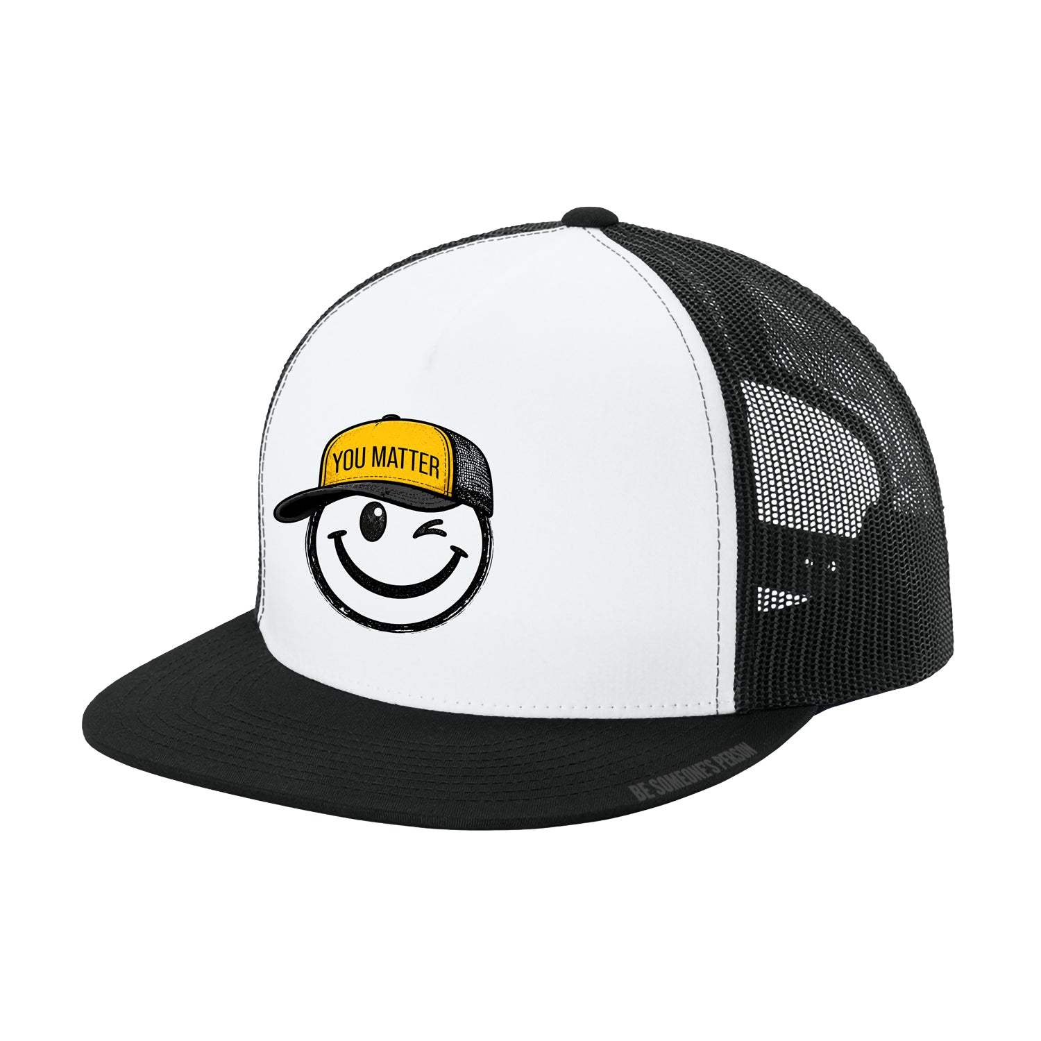 Gorras trucker "Tú importas" con carita sonriente